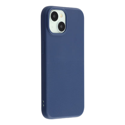 For iPhone 15 Phone Case Dotted Texture Fiber Lining TPU Shockproof Cover  (Big Lens Hole)