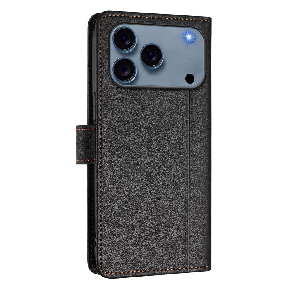 For iPhone 17 Pro Max Case 9 Card Slots PU Leather Flip Wallet Phone Cover with Hand Strap