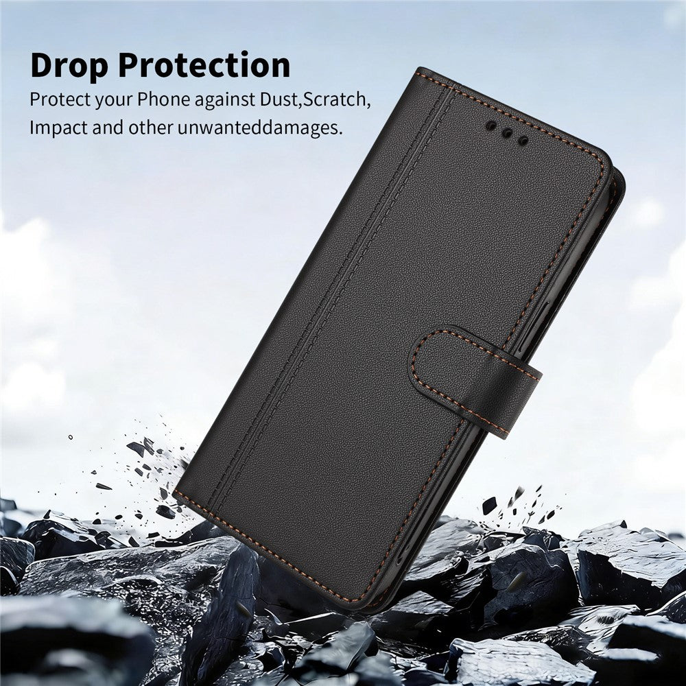 For iPhone 17 Pro Max Case 9 Card Slots PU Leather Flip Wallet Phone Cover with Hand Strap