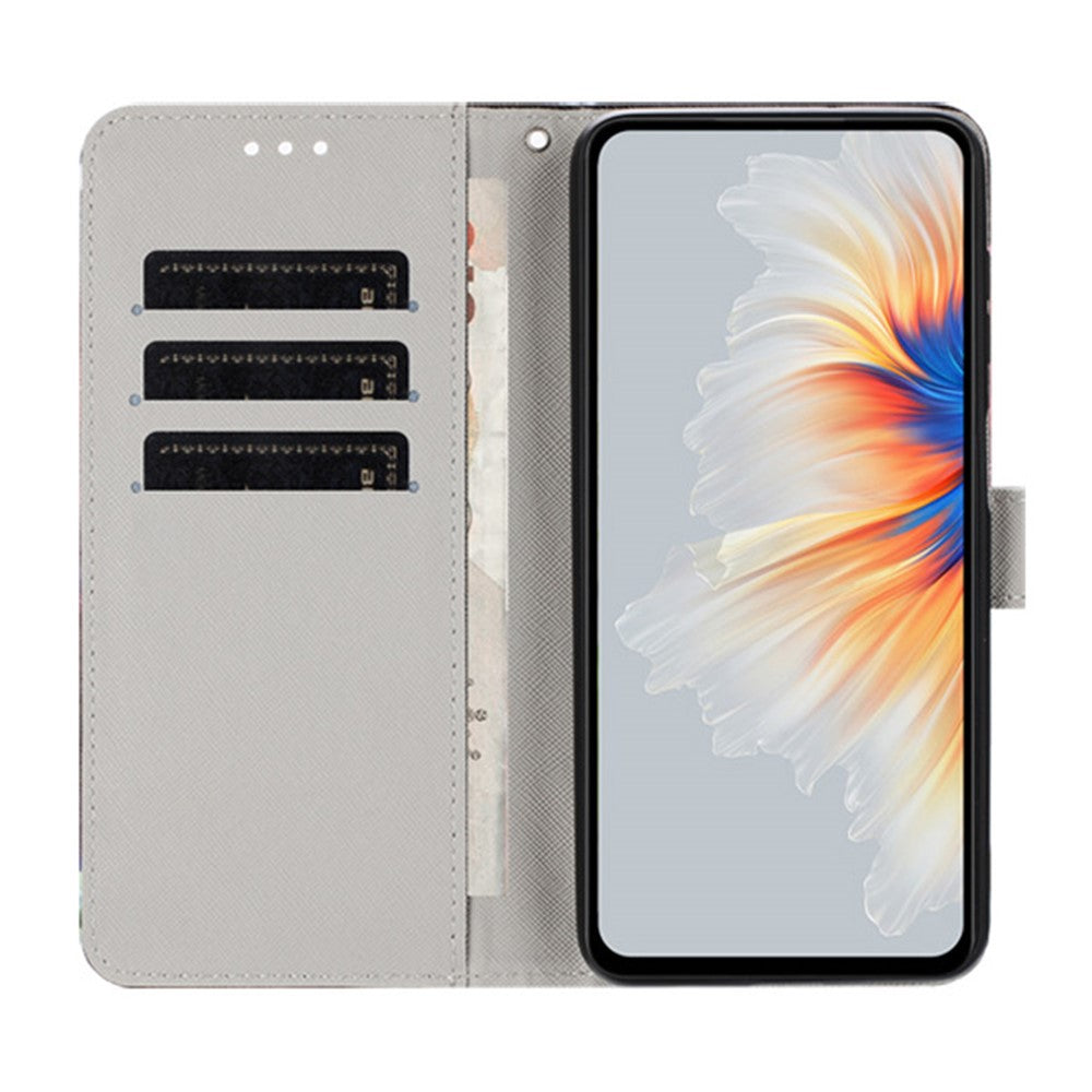 For iPhone 17 Case Pattern Printing PU Leather Flip Wallet Phone Cover with Wrist Strap