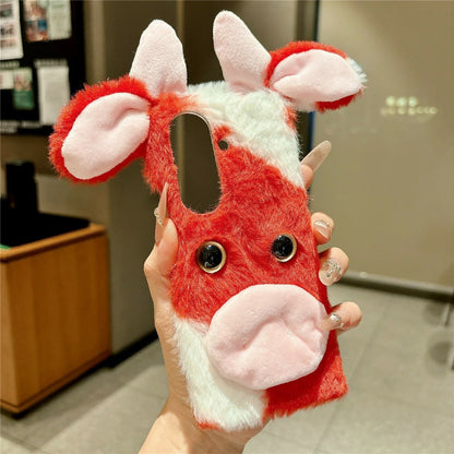For Samsung Galaxy Z Fold8 Ultra Case Plush Cow Hard PC Protective Phone Cover