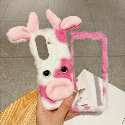 For Samsung Galaxy Z Fold8 Ultra Case Plush Cow Hard PC Protective Phone Cover