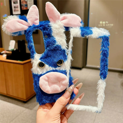 For Samsung Galaxy Z Fold8 Ultra Case Plush Cow Hard PC Protective Phone Cover