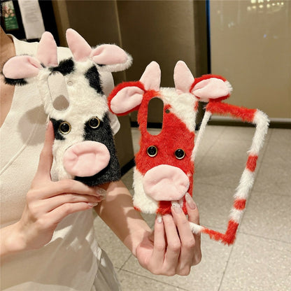 For Samsung Galaxy Z Fold8 Ultra Case Plush Cow Hard PC Protective Phone Cover