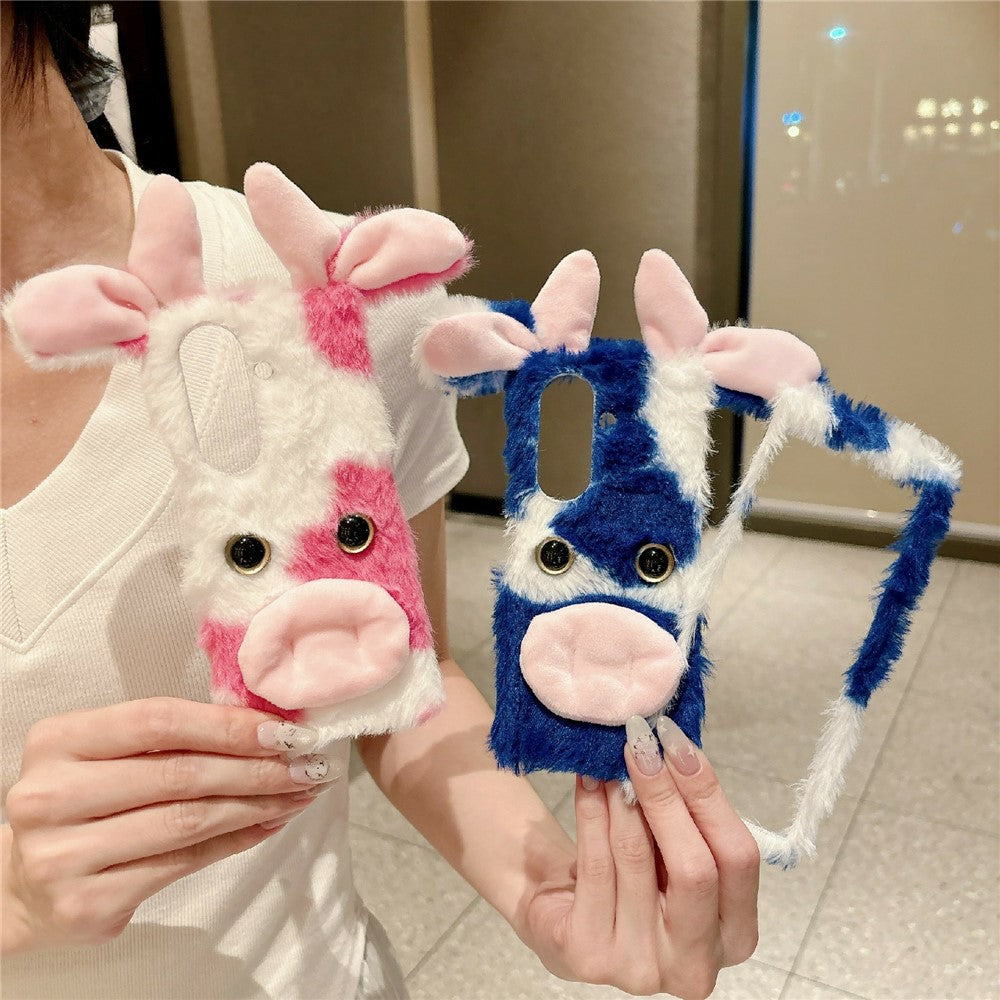 For Samsung Galaxy Z Fold8 Ultra Case Plush Cow Hard PC Protective Phone Cover