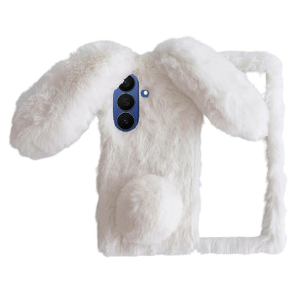 For Samsung Galaxy Z Fold8 Ultra Case Bunny Ears Winter Plush Hard PC Phone Cover