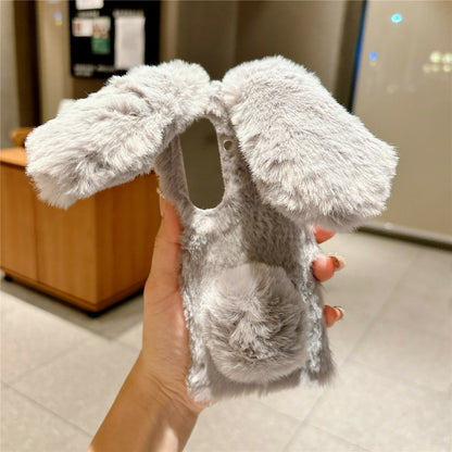 For Samsung Galaxy Z Fold8 Ultra Case Bunny Ears Winter Plush Hard PC Phone Cover