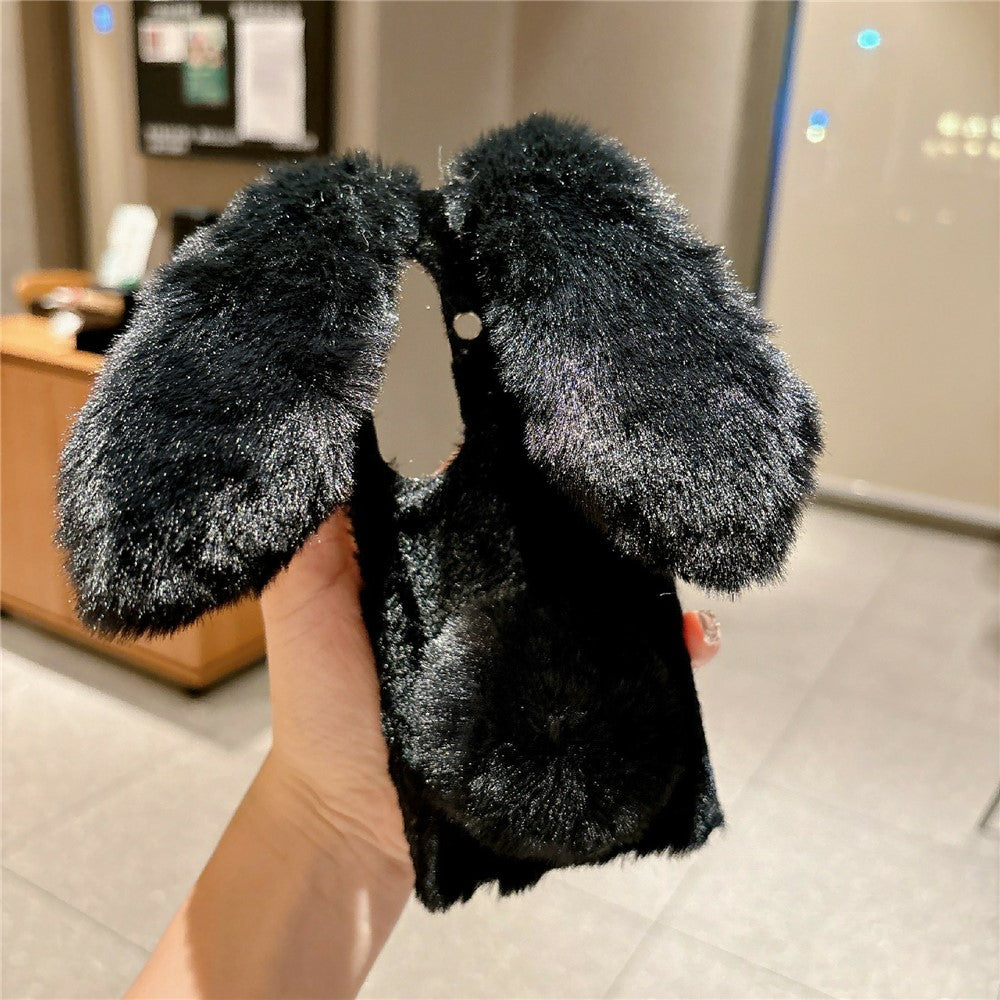 For Samsung Galaxy Z Fold8 Ultra Case Bunny Ears Winter Plush Hard PC Phone Cover