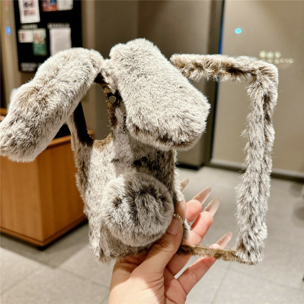 For Samsung Galaxy Z Fold8 Ultra Case Bunny Ears Winter Plush Hard PC Phone Cover