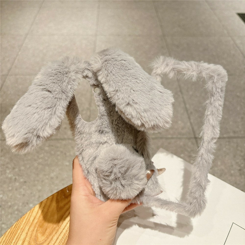 For Samsung Galaxy Z Fold8 Ultra Case Bunny Ears Winter Plush Hard PC Phone Cover
