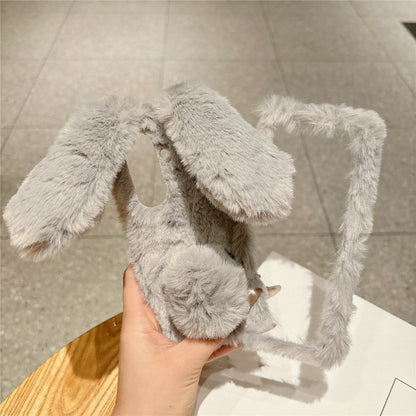 For Samsung Galaxy Z Fold8 Ultra Case Bunny Ears Winter Plush Hard PC Phone Cover