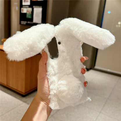 For Samsung Galaxy Z Fold8 Ultra Case Bunny Ears Winter Plush Hard PC Phone Cover