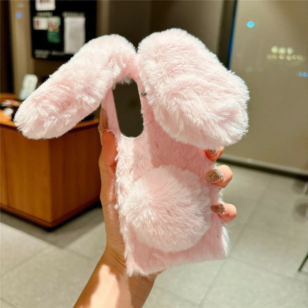 For Samsung Galaxy Z Fold8 Ultra Case Bunny Ears Winter Plush Hard PC Phone Cover