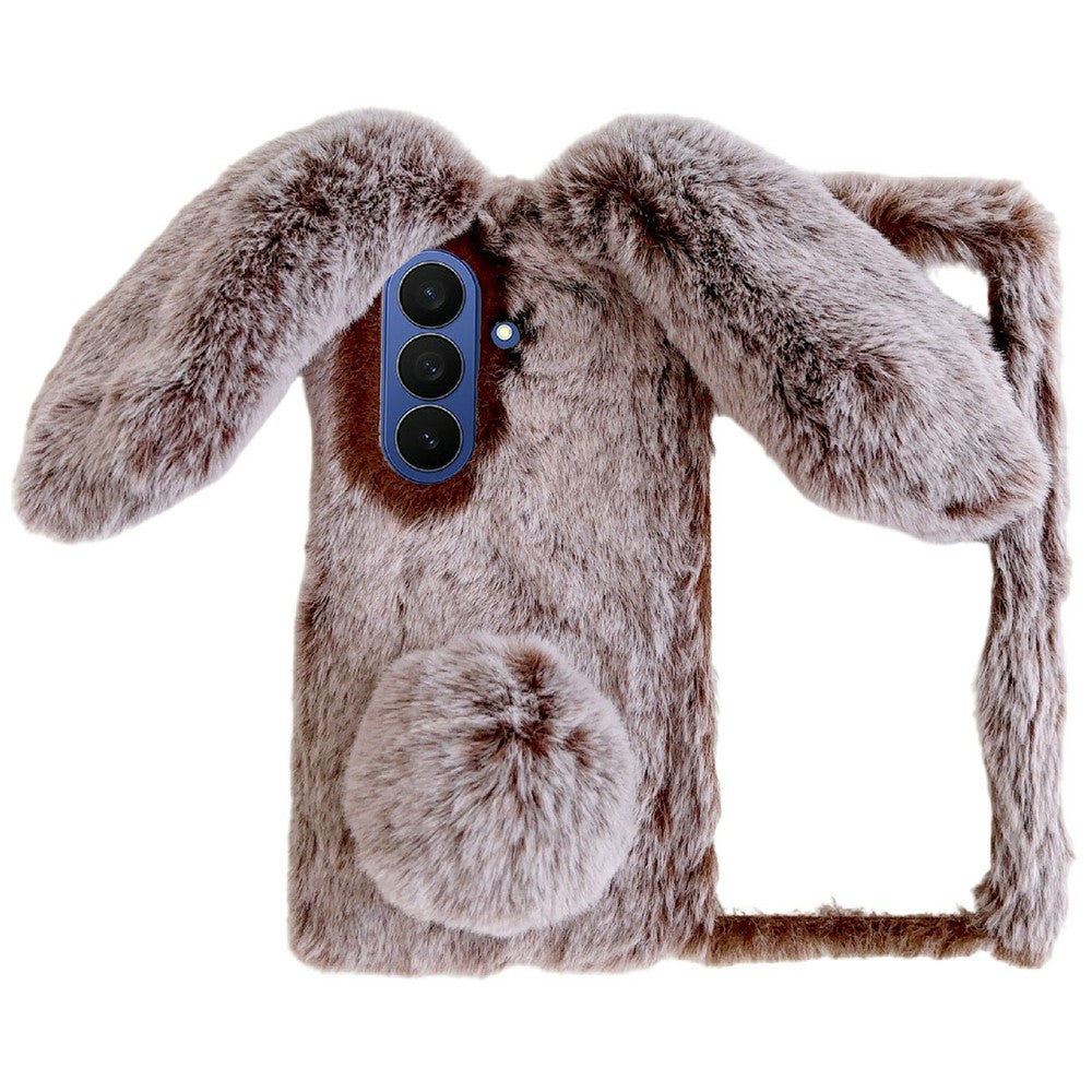For Samsung Galaxy Z Fold8 Ultra Case Bunny Ears Winter Plush Hard PC Phone Cover