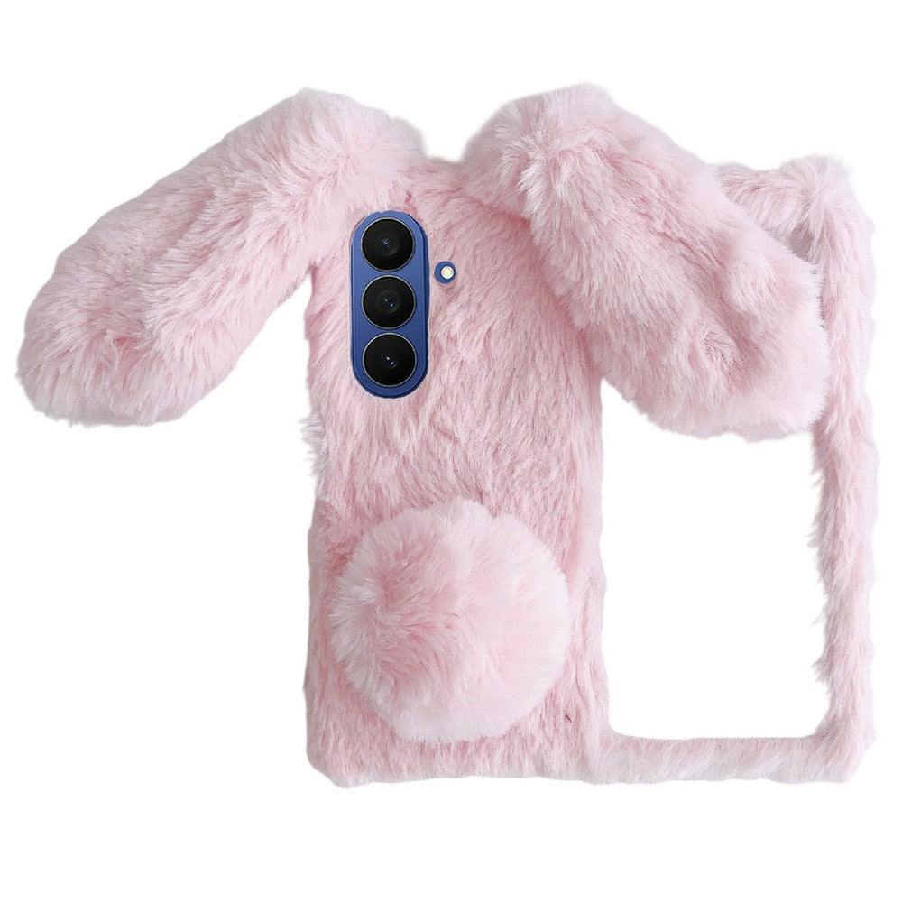 For Samsung Galaxy Z Fold8 Ultra Case Bunny Ears Winter Plush Hard PC Phone Cover