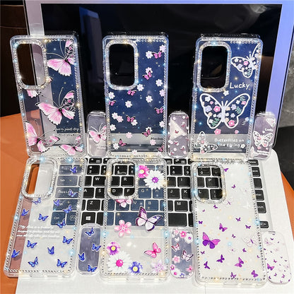 For Samsung Galaxy S25 Ultra Case Butterfly Pattern Rhinestone TPU + PC IMD Phone Cover