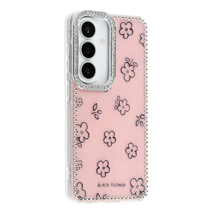 For Samsung Galaxy S26+ Case Rhinestone Edge Flower TPU + PC IMD Phone Cover