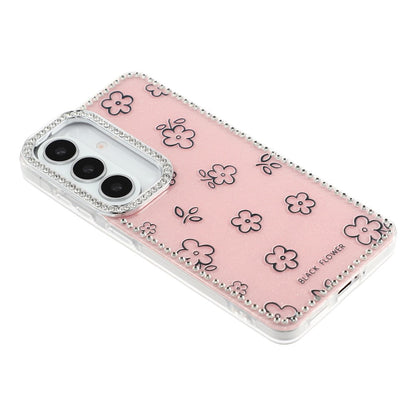 For Samsung Galaxy S26+ Case Rhinestone Edge Flower TPU + PC IMD Phone Cover