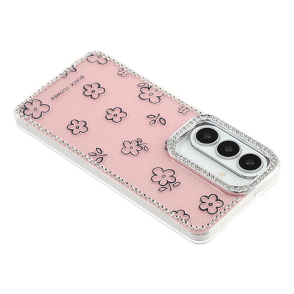 For Samsung Galaxy S26+ Case Rhinestone Edge Flower TPU + PC IMD Phone Cover
