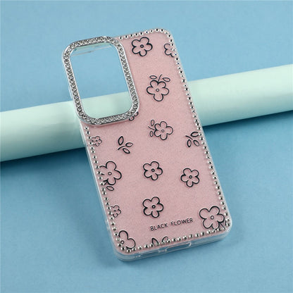 For Samsung Galaxy S26+ Case Rhinestone Edge Flower TPU + PC IMD Phone Cover