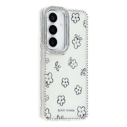 For Samsung Galaxy S26+ Case Rhinestone Edge Flower TPU + PC IMD Phone Cover