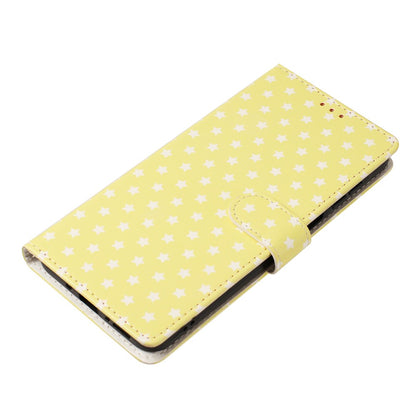 For iPhone 16 Pro Case Star Pattern PU Leather Wallet Stand Phone Cover with Wrist Strap