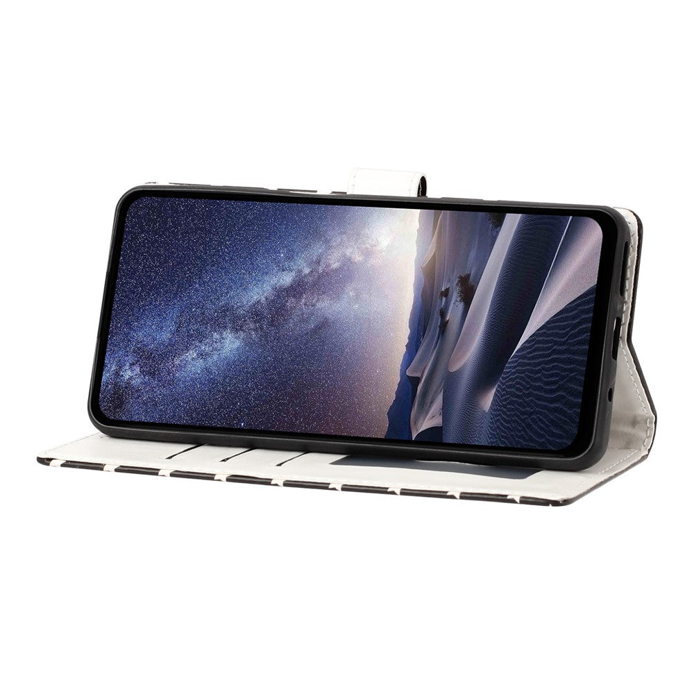 For iPhone 16 Pro Max Case Star Pattern PU Leather Wallet Stand Phone Cover with Wrist Strap