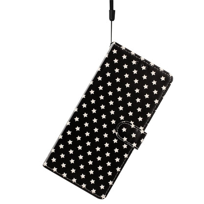 For iPhone 16 Pro Max Case Star Pattern PU Leather Wallet Stand Phone Cover with Wrist Strap