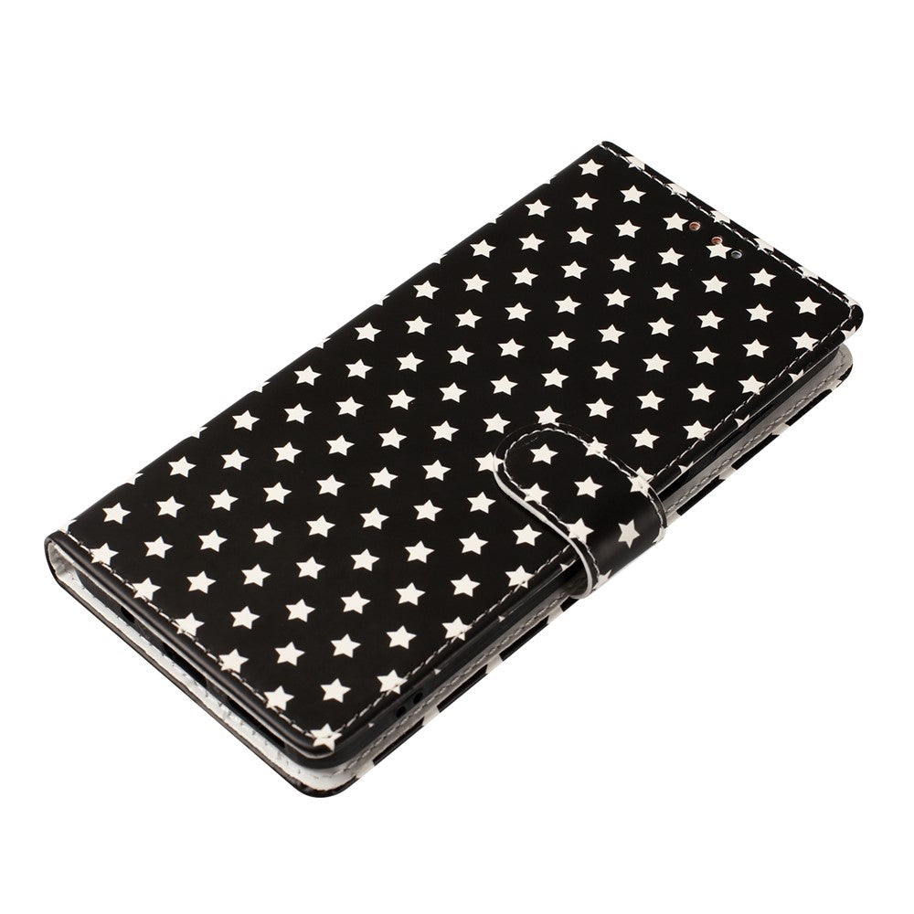 For iPhone 16 Pro Max Case Star Pattern PU Leather Wallet Stand Phone Cover with Wrist Strap
