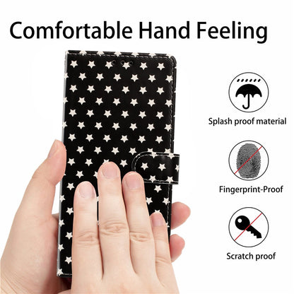 For iPhone 16 Pro Max Case Star Pattern PU Leather Wallet Stand Phone Cover with Wrist Strap