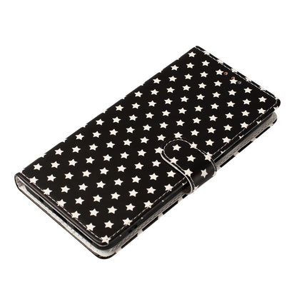 For iPhone 17 Pro Case Star Pattern PU Leather Wallet Stand Phone Cover with Wrist Strap
