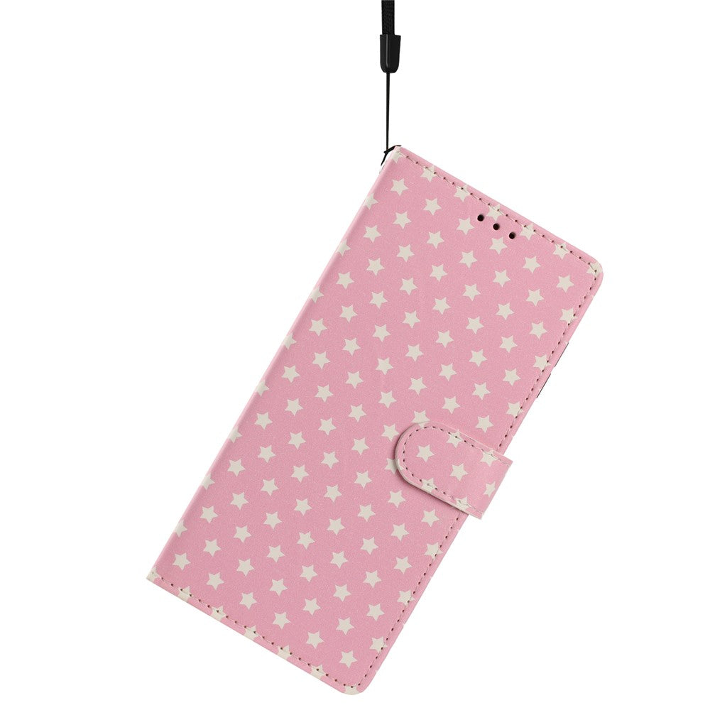 For Samsung Galaxy S26+ Case Star Pattern PU Leather Wallet Stand Phone Cover with Wrist Strap