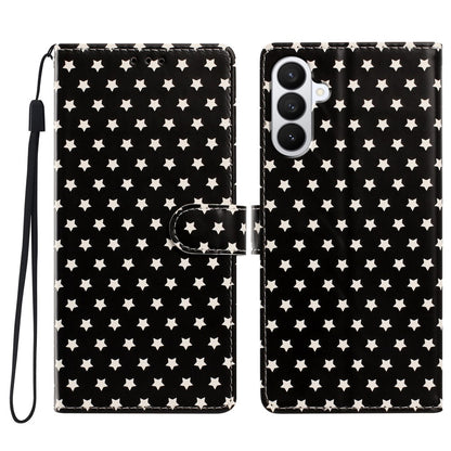 For Samsung Galaxy S26+ Case Star Pattern PU Leather Wallet Stand Phone Cover with Wrist Strap