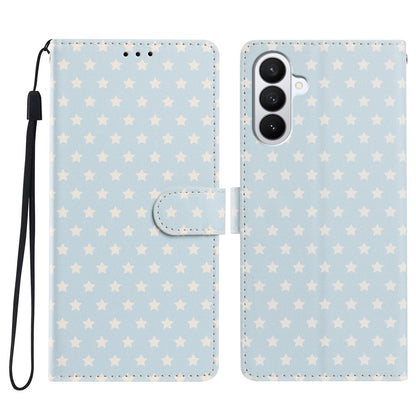 For Samsung Galaxy S26+ Case Star Pattern PU Leather Wallet Stand Phone Cover with Wrist Strap