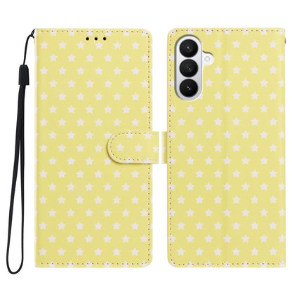For Samsung Galaxy S26+ Case Star Pattern PU Leather Wallet Stand Phone Cover with Wrist Strap