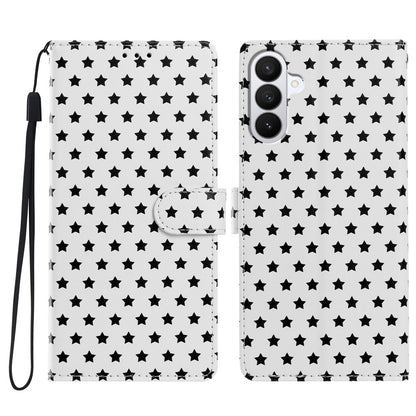For Samsung Galaxy S26+ Case Star Pattern PU Leather Wallet Stand Phone Cover with Wrist Strap