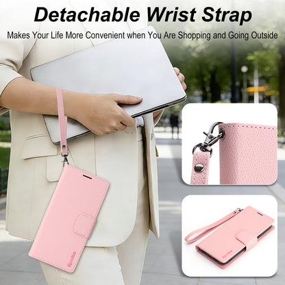 For iPhone 16e / iPhone 17e HGUANCASE Case Wallet Stand Detachable Vintage Leather Phone Cover with Wrist Strap