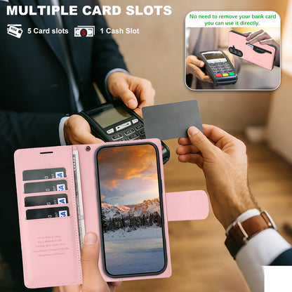 For Samsung Galaxy S26+ HGUANCASE Case Wallet Stand Detachable Vintage Leather Phone Cover with Wrist Strap