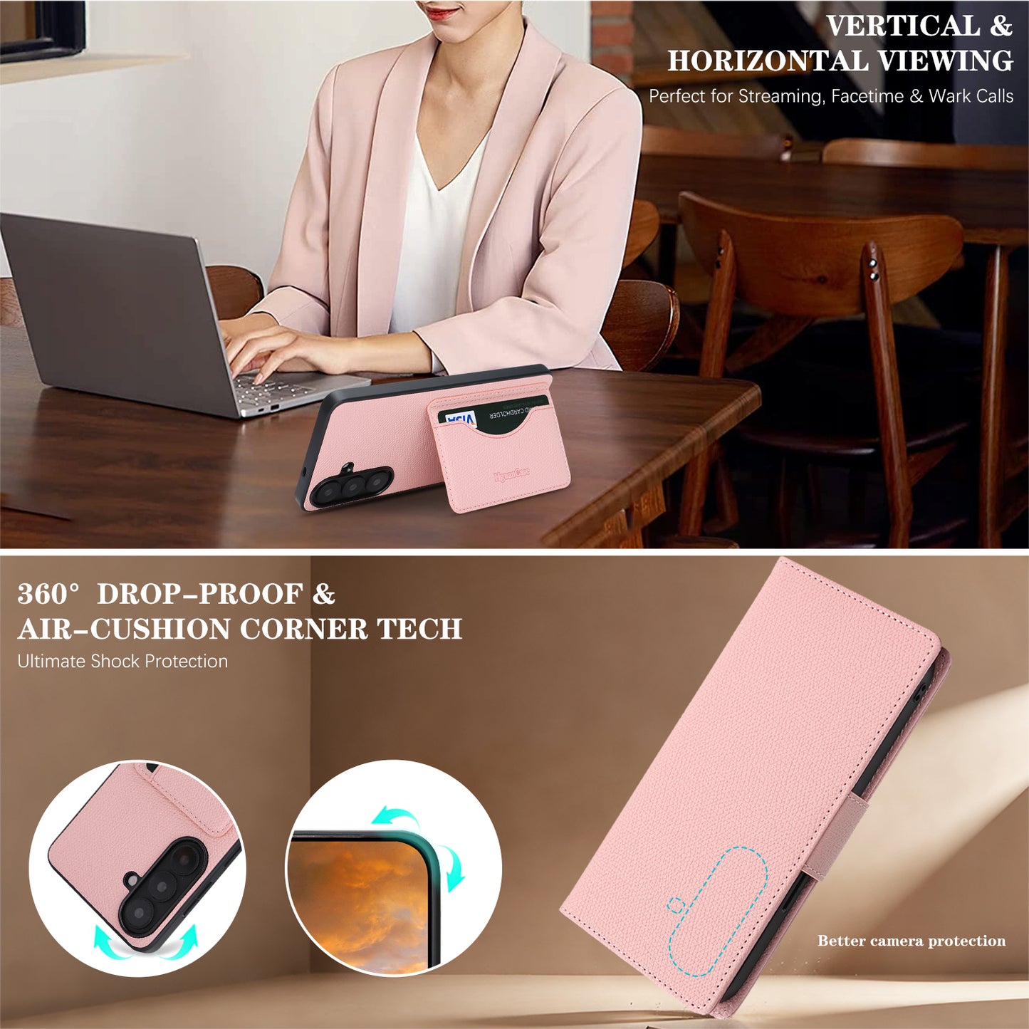 For Samsung Galaxy S26+ HGUANCASE Case Wallet Stand Detachable Vintage Leather Phone Cover with Wrist Strap