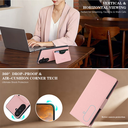 For Samsung Galaxy S26+ HGUANCASE Case Wallet Stand Detachable Vintage Leather Phone Cover with Wrist Strap