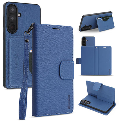 For Samsung Galaxy S26+ HGUANCASE Case Wallet Stand Detachable Vintage Leather Phone Cover with Wrist Strap