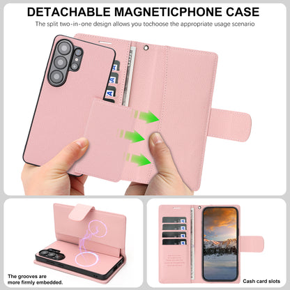 For Samsung Galaxy S25 Ultra HGUANCASE Case Wallet Stand Detachable Vintage Leather Phone Cover with Wrist Strap