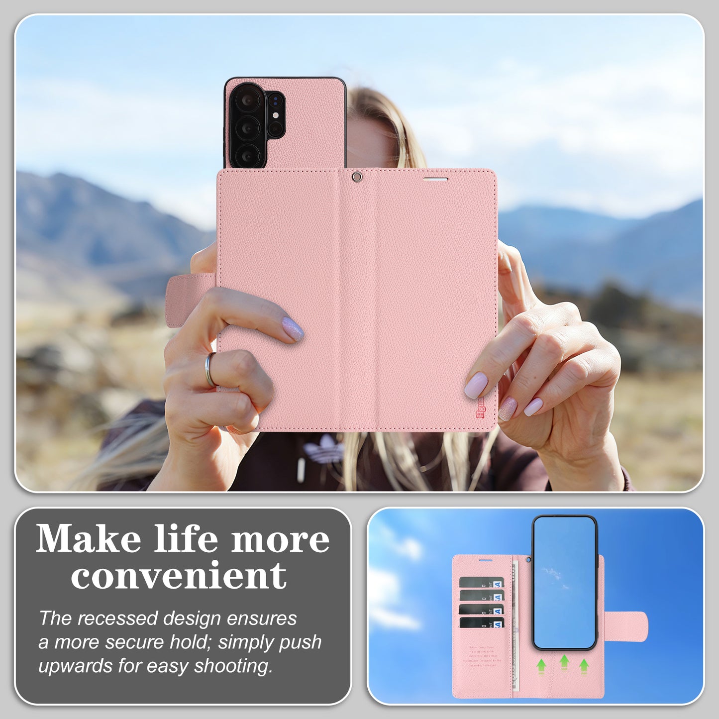 For Samsung Galaxy S25 Ultra HGUANCASE Case Wallet Stand Detachable Vintage Leather Phone Cover with Wrist Strap