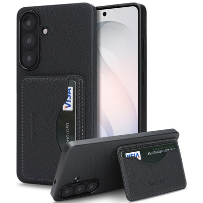 For Samsung Galaxy S26+ HGUANCASE Case Vintage Leather TPU Phone Cover with Magnetic Card Holder Kickstand