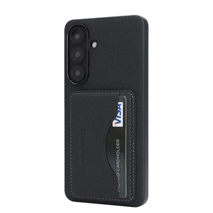 For Samsung Galaxy S26+ HGUANCASE Case Vintage Leather TPU Phone Cover with Magnetic Card Holder Kickstand