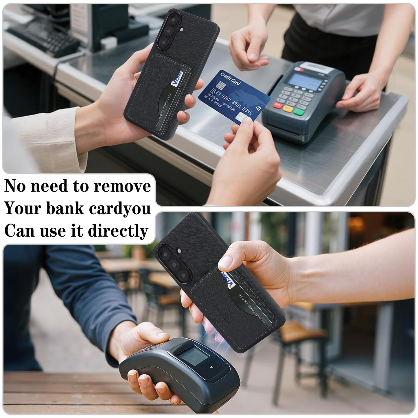For Samsung Galaxy S26+ HGUANCASE Case Vintage Leather TPU Phone Cover with Magnetic Card Holder Kickstand