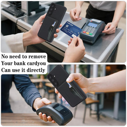 For Samsung Galaxy S26+ HGUANCASE Case Vintage Leather TPU Phone Cover with Magnetic Card Holder Kickstand