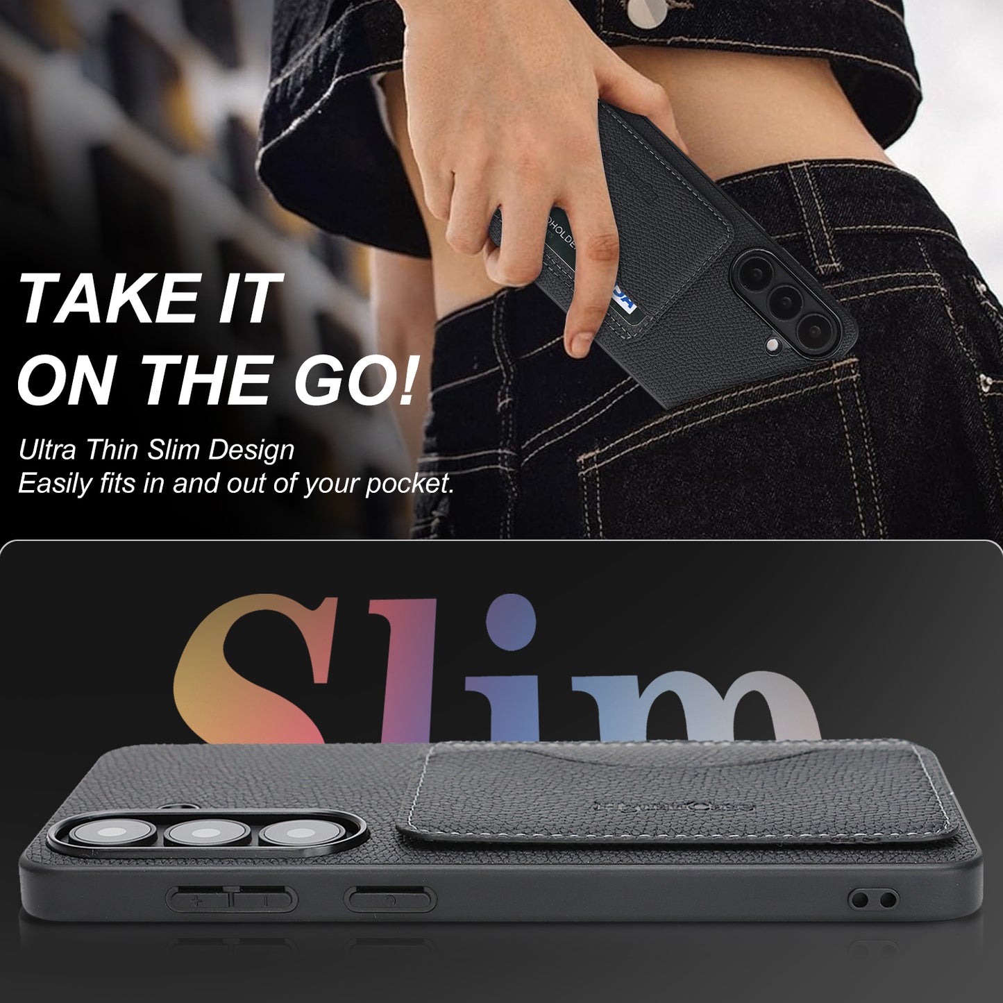 For Samsung Galaxy S26+ HGUANCASE Case Vintage Leather TPU Phone Cover with Magnetic Card Holder Kickstand