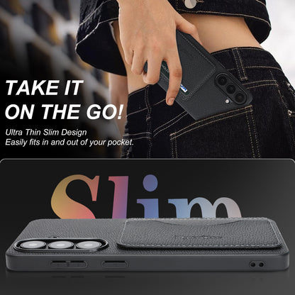 For Samsung Galaxy S26+ HGUANCASE Case Vintage Leather TPU Phone Cover with Magnetic Card Holder Kickstand