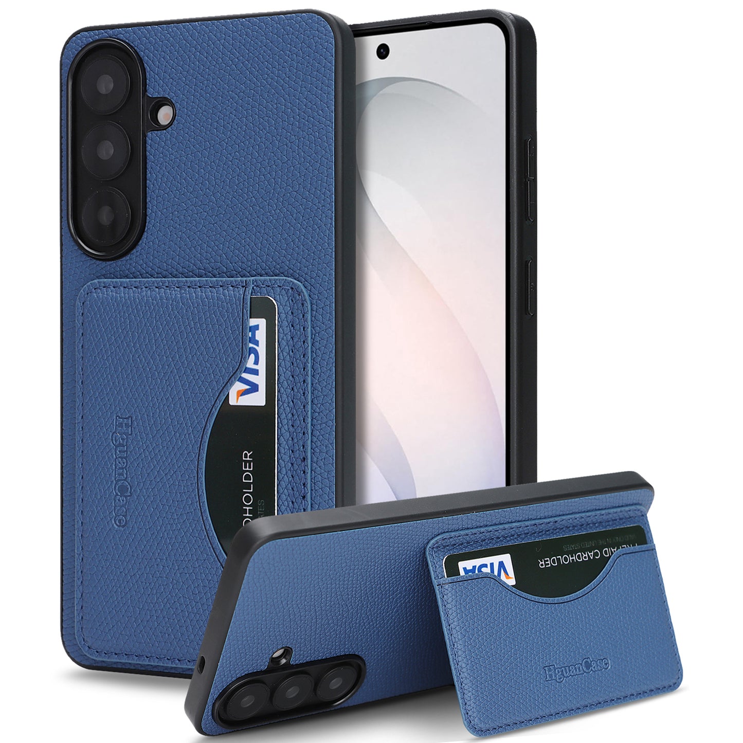 For Samsung Galaxy S26+ HGUANCASE Case Vintage Leather TPU Phone Cover with Magnetic Card Holder Kickstand